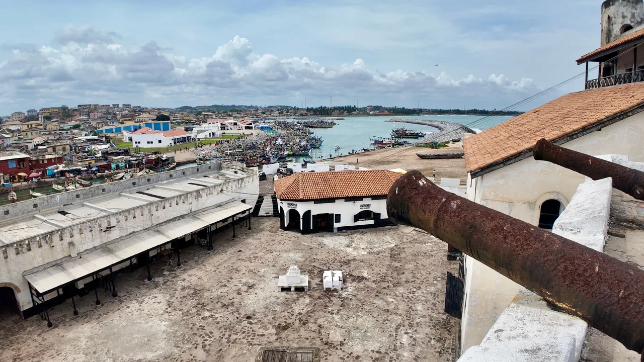 Cape Coast Castle above the sea