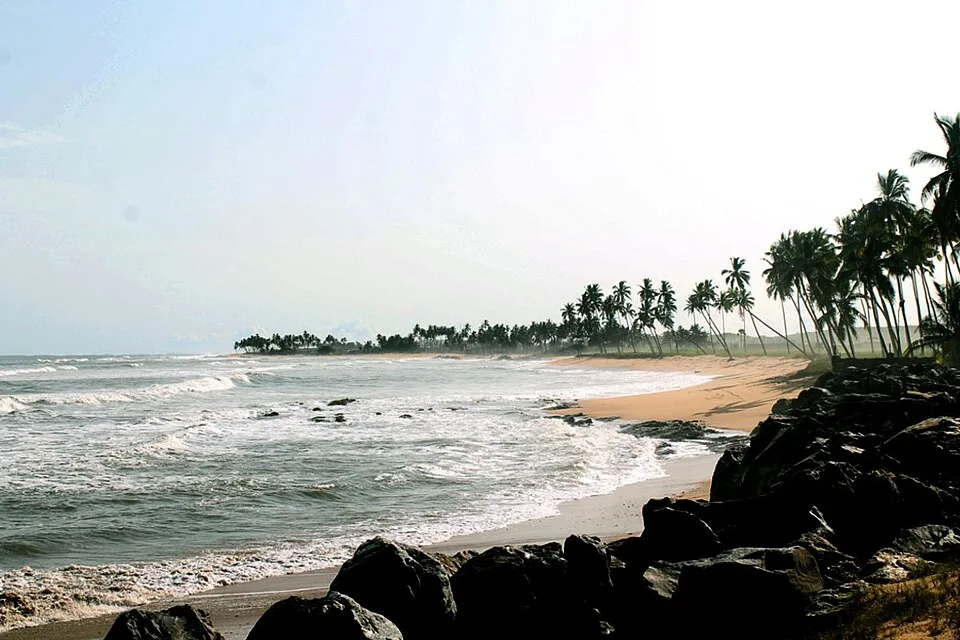 Palm-lined Brenu-Elmina beachfront